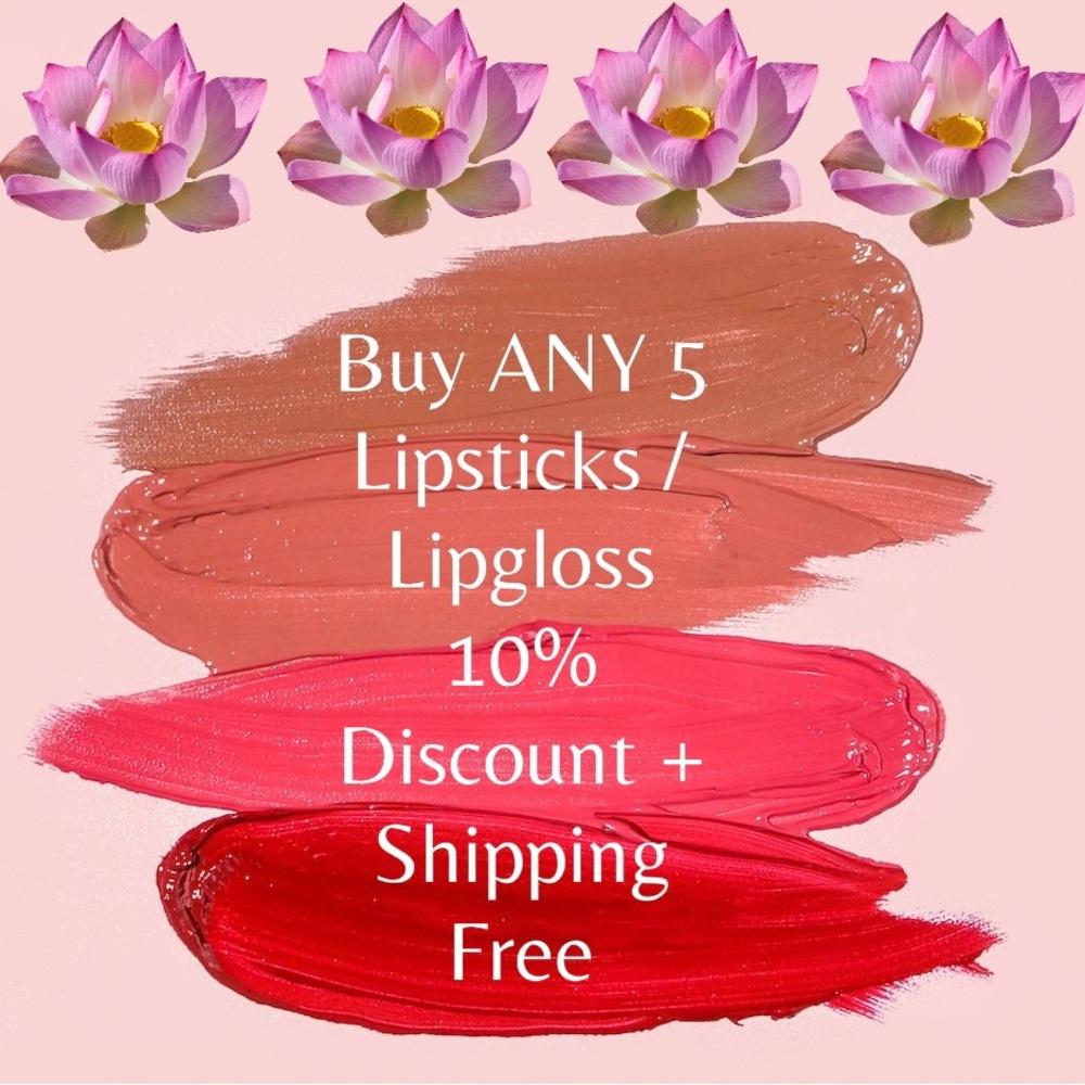 ANY 5 lipsticks make your Bundle 10% off with free shipping